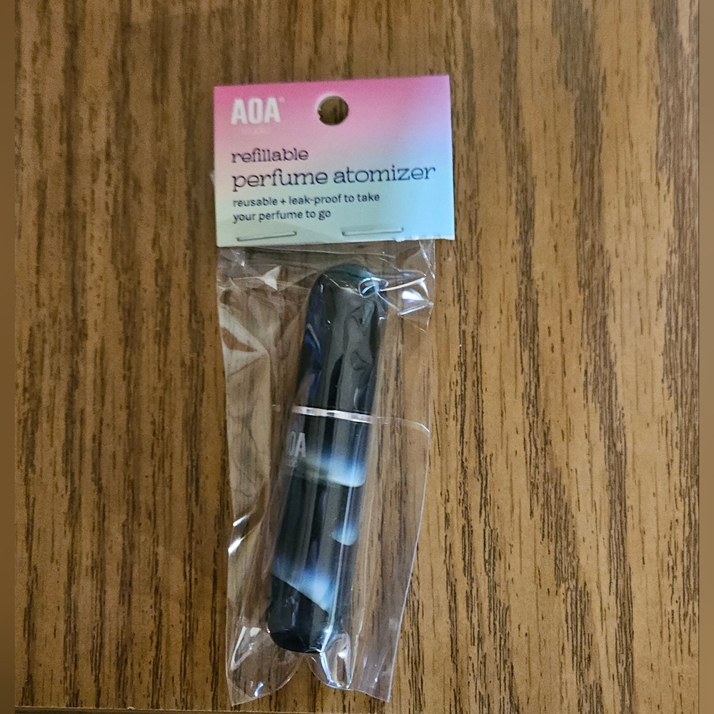 Refillable Perfume Atomizer In Black Marbled Design BNIB